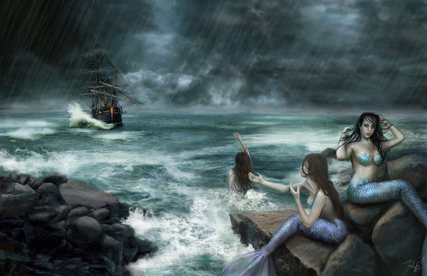 sirens on the rocks by reddera